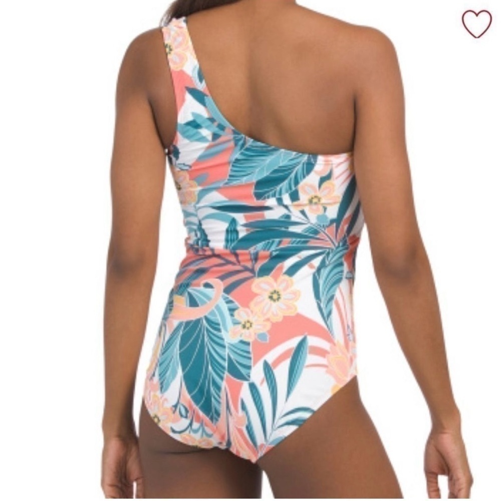 Jantzen Women’s Rainforest One Shoulder One Piece Floral Swimsuit Size: 16 - Picture 2 of 12
